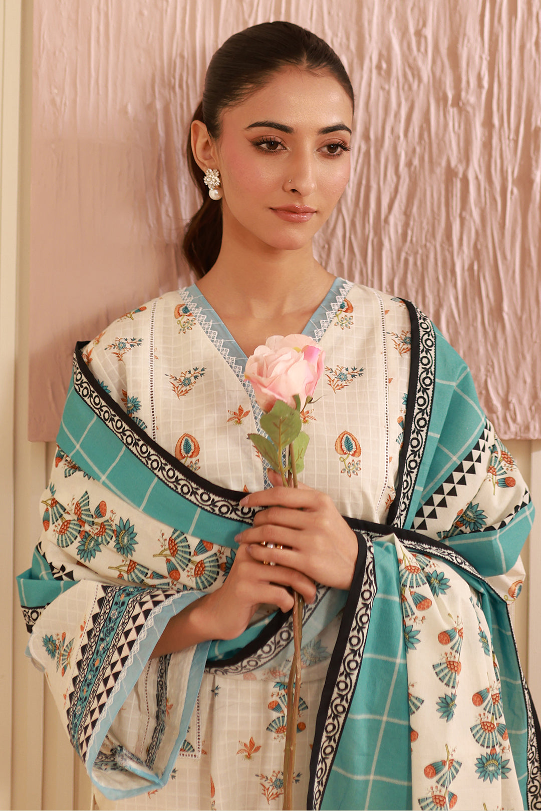 Zellbury | Unstitched 3 Piece Cambric | Shirt Shalwar Dupatta - 0668 - House Of Hania