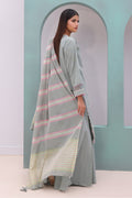 Zellbury | Unstitched 3 Piece Chambray | Embroidered Shirt Shalwar Dupatta - 0075 - House Of Hania