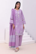 Zellbury | Unstitched 3 Piece Chambray | Embroidered Shirt Shalwar Dupatta - 0145 - House Of Hania