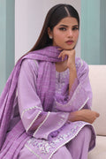 Zellbury | Unstitched 3 Piece Chambray | Embroidered Shirt Shalwar Dupatta - 0145 - House Of Hania