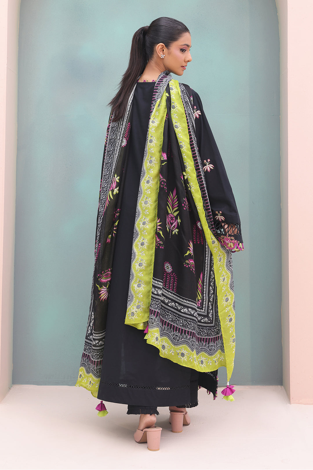 Zellbury | Unstitched 3 Piece Chambray | Embroidered Shirt Shalwar Dupatta - 0148 - House Of Hania