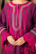 Zellbury | Unstitched 3 Piece Chambray | Embroidered Shirt Shalwar Dupatta - 0230 - House Of Hania