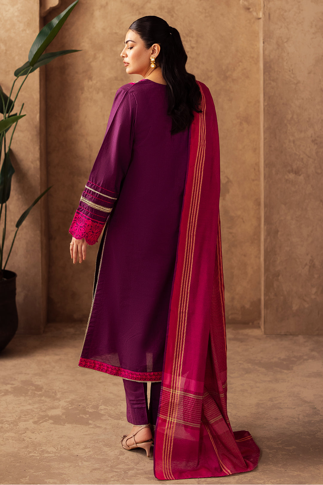 Zellbury | Unstitched 3 Piece Chambray | Embroidered Shirt Shalwar Dupatta - 0230 - House Of Hania