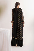 Zellbury | Unstitched 3 Piece Chiffon | Embroidered Shirt Shalwar Dupatta - 0293 - House Of Hania