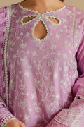 Zellbury | Unstitched 3 Piece Chikankari | Embroidered Shirt Shalwar Dupatta - 0703 - House Of Hania