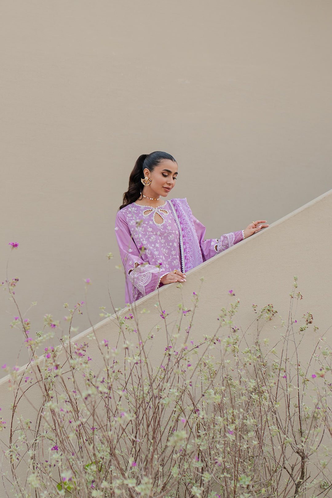 Zellbury | Unstitched 3 Piece Chikankari | Embroidered Shirt Shalwar Dupatta - 0703 - House Of Hania