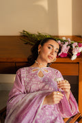 Zellbury | Unstitched 3 Piece Chikankari | Embroidered Shirt Shalwar Dupatta - 0703 - House Of Hania