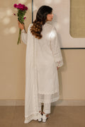 Zellbury | Unstitched 3 Piece Chikankari | Embroidered Shirt Shalwar Dupatta - 0704 - House Of Hania