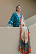 Zellbury | Unstitched 3 Piece Chikankari | Embroidered Shirt Shalwar Dupatta - 0705 - House Of Hania