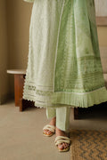 Zellbury | Unstitched 3 Piece Chikankari | Embroidered Shirt Shalwar Dupatta - 0706 - House Of Hania