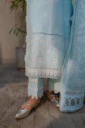 Zellbury | Unstitched 3 Piece Chikankari | Embroidered Shirt Shalwar Dupatta - 0709 - House Of Hania
