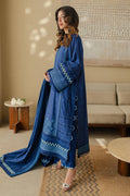 Zellbury | Unstitched 3 Piece Chikankari | Embroidered Shirt Shalwar Dupatta - 0711 - House Of Hania
