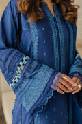Zellbury | Unstitched 3 Piece Chikankari | Embroidered Shirt Shalwar Dupatta - 0711 - House Of Hania