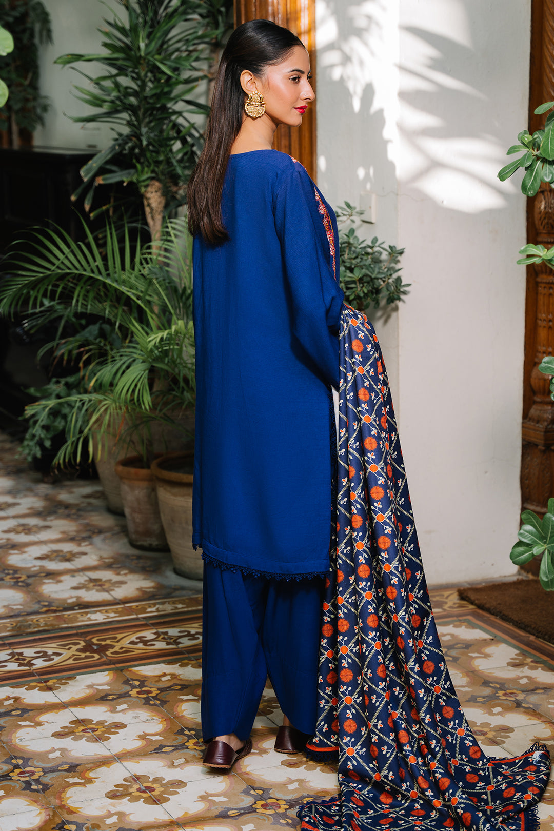Zellbury | Unstitched 3 Piece Cotail | Embroidered Shirt Shalwar Dupatta - 0245 - House Of Hania