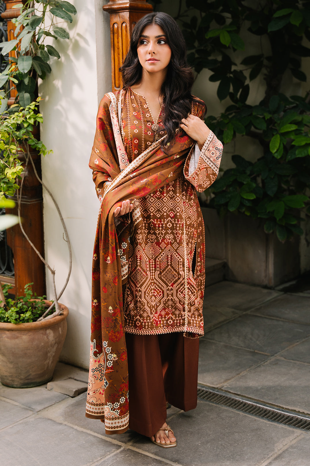 Zellbury | Unstitched 3 Piece Cotail | Shirt Shalwar Dupatta - 0217 - House Of Hania