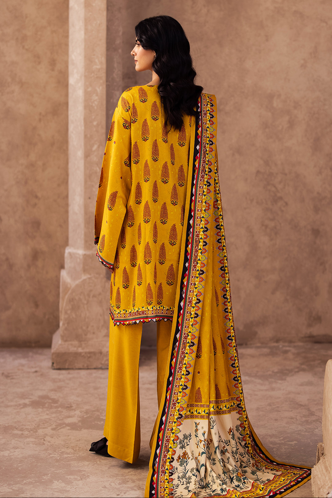 Zellbury | Unstitched 3 Piece Cotail | Shirt Shalwar Dupatta - 0218 - House Of Hania