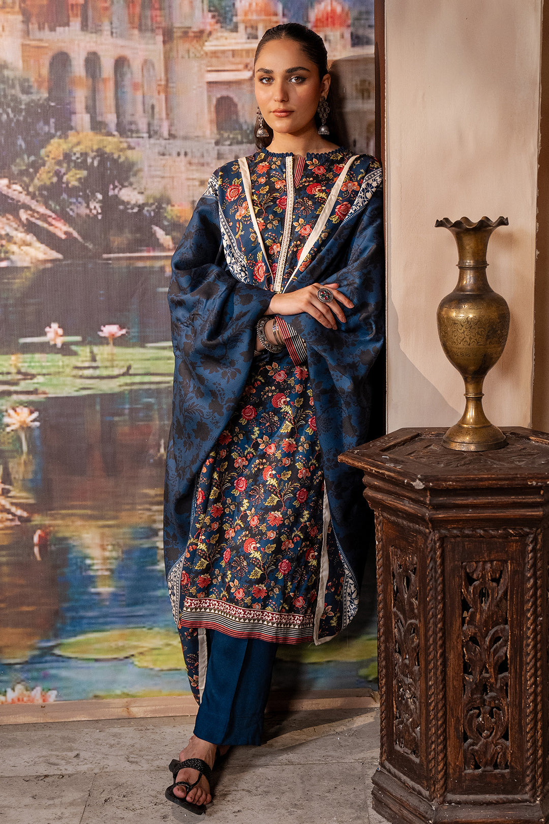 Zellbury | Unstitched 3 Piece Cotail | Shirt Shalwar Dupatta - 0470 - House Of Hania