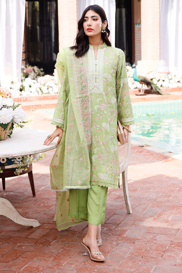 Zellbury | Unstitched 3 Piece Cotton | Embroidered Shirt Shalwar Dupatta - 0290 - House Of Hania