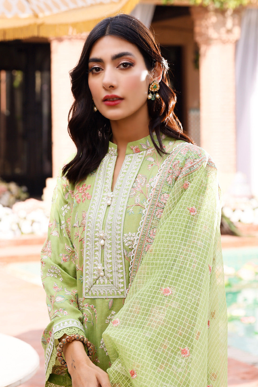 Zellbury | Unstitched 3 Piece Cotton | Embroidered Shirt Shalwar Dupatta - 0290 - House Of Hania