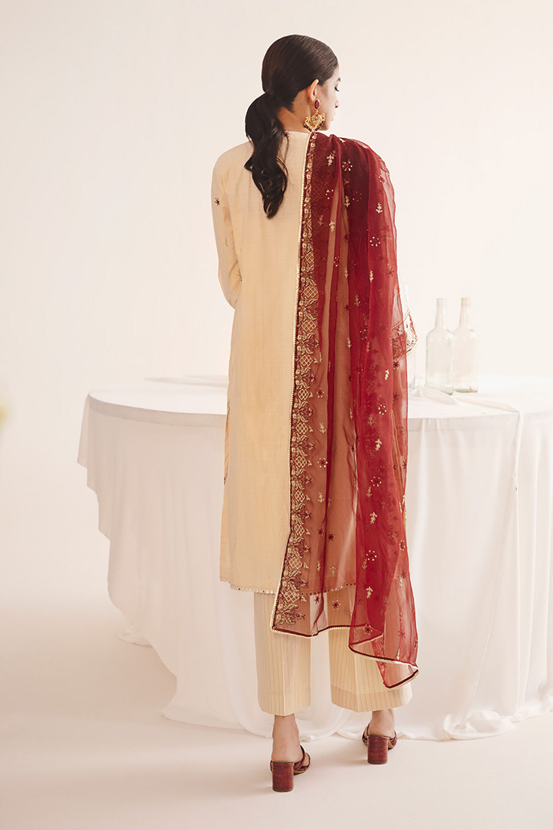 Zellbury | Unstitched 3 Piece Dobby | Embroidered Shirt Shalwar Dupatta - 0301 - House Of Hania