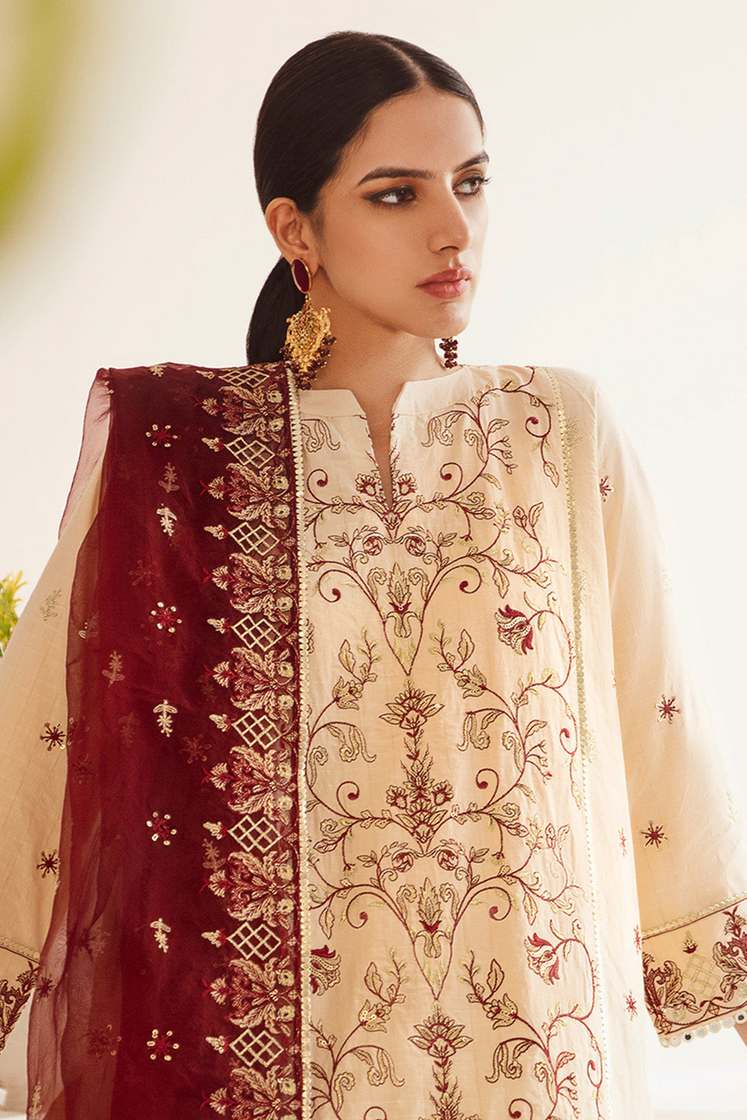 Zellbury | Unstitched 3 Piece Dobby | Embroidered Shirt Shalwar Dupatta - 0301 - House Of Hania