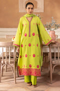 Zellbury | Unstitched 3 Piece Green | Embroidered Shirt Shalwar Dupatta - 1131 - House Of Hania