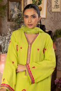Zellbury | Unstitched 3 Piece Green | Embroidered Shirt Shalwar Dupatta - 1131 - House Of Hania