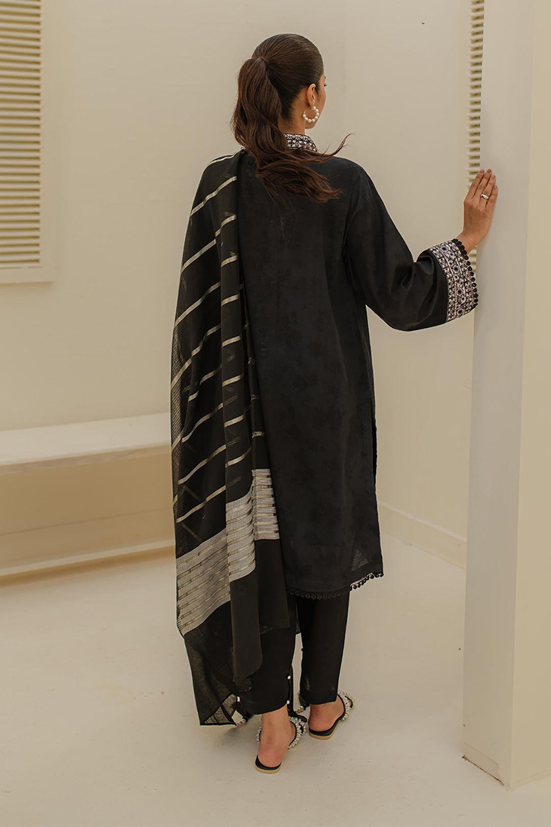 Zellbury | Unstitched 3 Piece Green | Embroidered Shirt Shalwar Dupatta - 1768 - House Of Hania