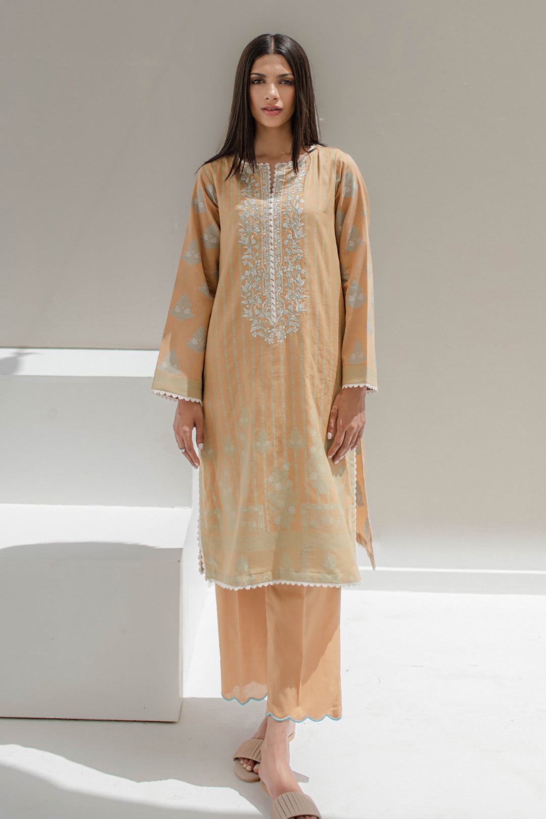 Zellbury | Unstitched 3 Piece Jacquard | Embroidered Shirt Shalwar - 0617 - House Of Hania