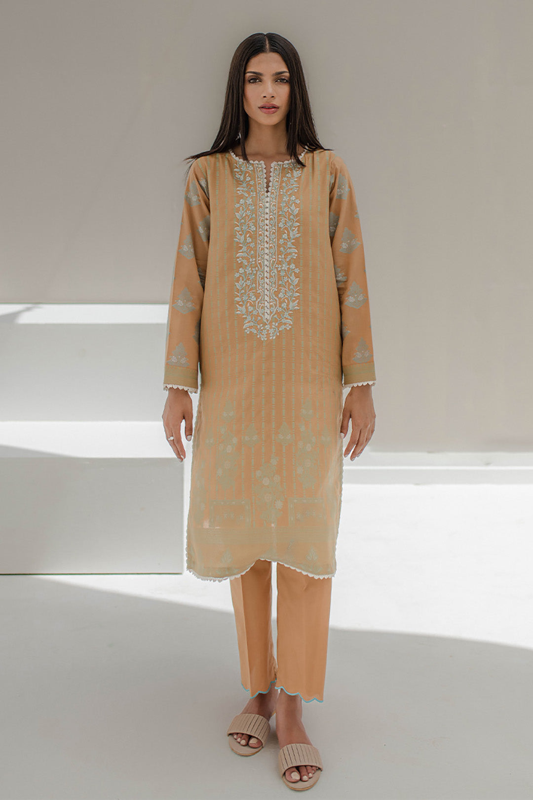 Zellbury | Unstitched 3 Piece Jacquard | Embroidered Shirt Shalwar - 0617 - House Of Hania