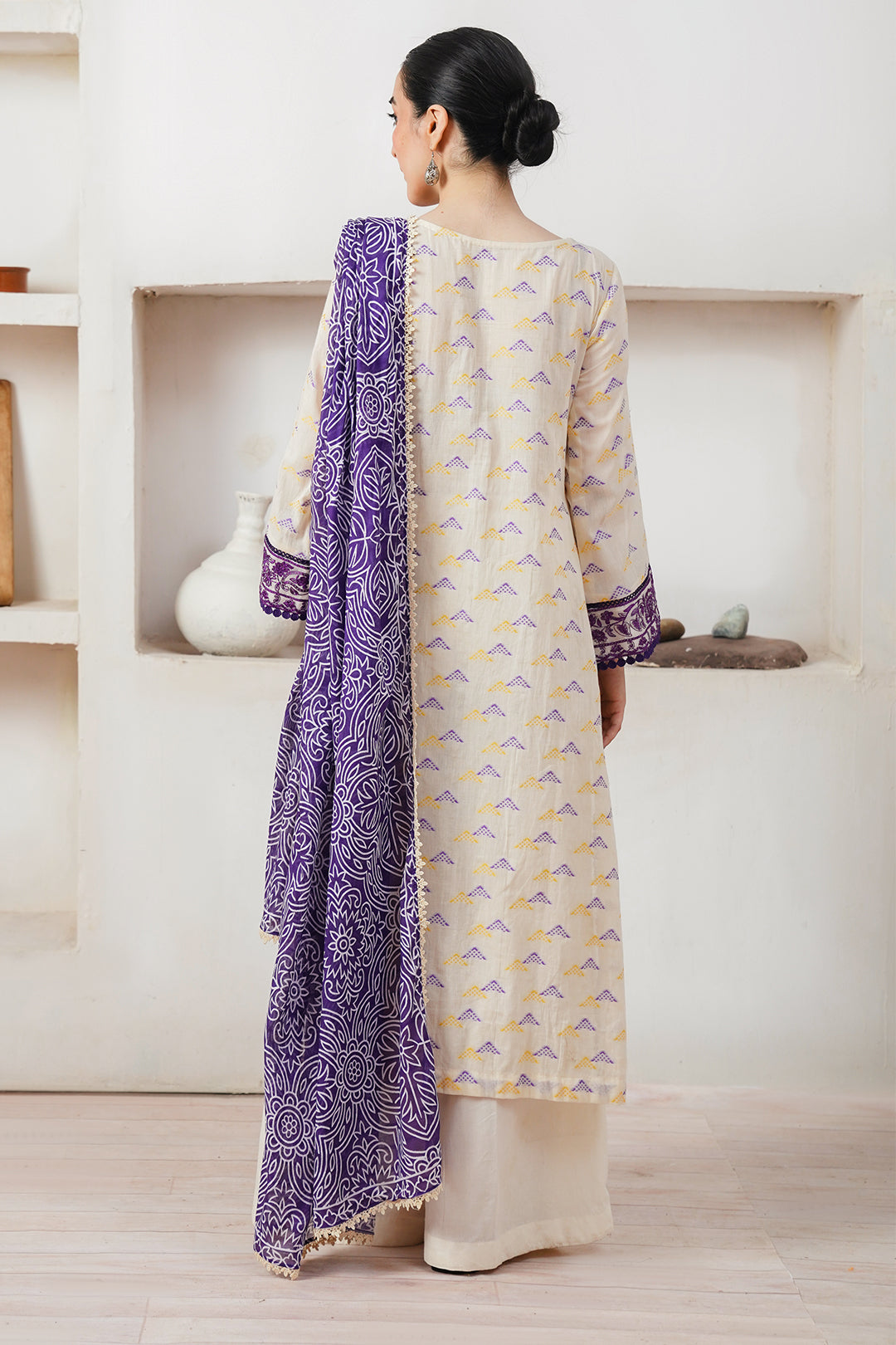 Zellbury | Unstitched 3 Piece Jacquard | Embroidered Shirt Shalwar Dupatta - 0086 - House Of Hania