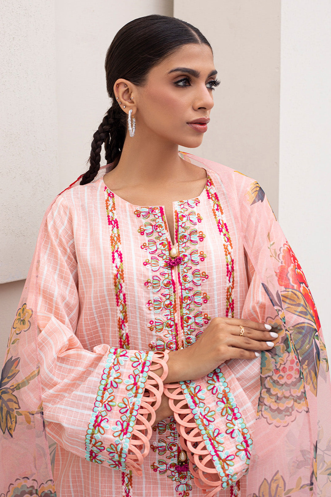 Zellbury | Unstitched 3 Piece Jacquard | Embroidered Shirt Shalwar Dupatta - 0286 - House Of Hania
