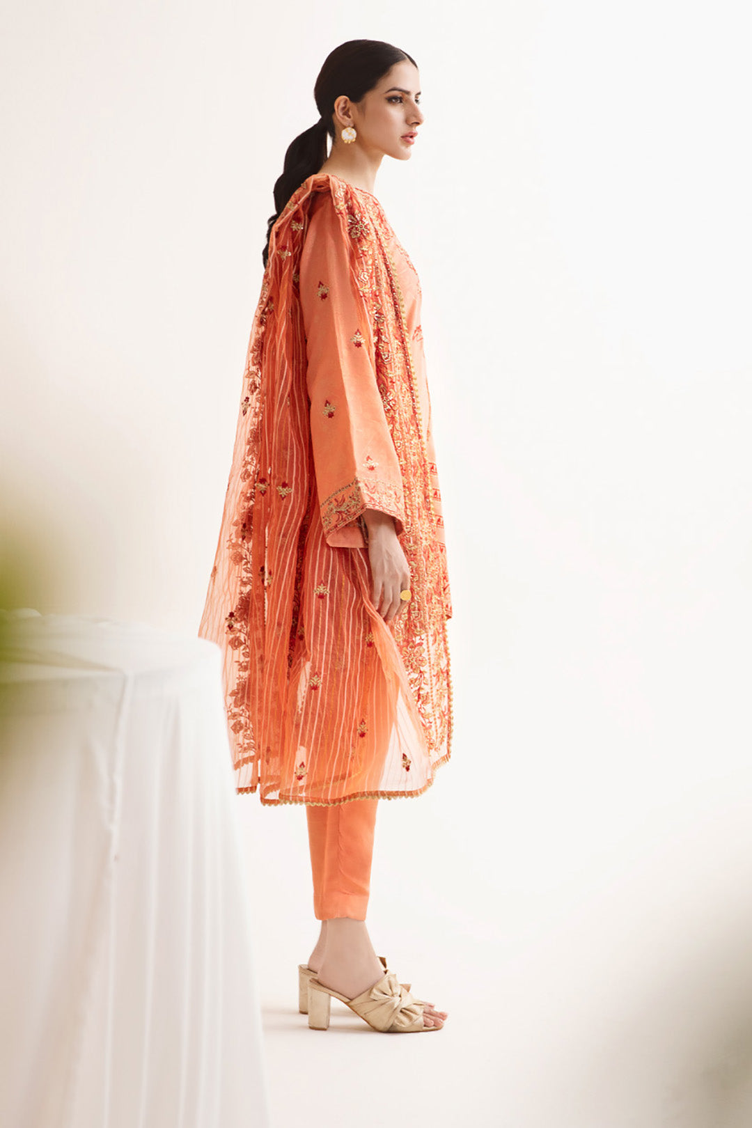 Zellbury | Unstitched 3 Piece Jacquard | Embroidered Shirt Shalwar Dupatta - 0296 - House Of Hania