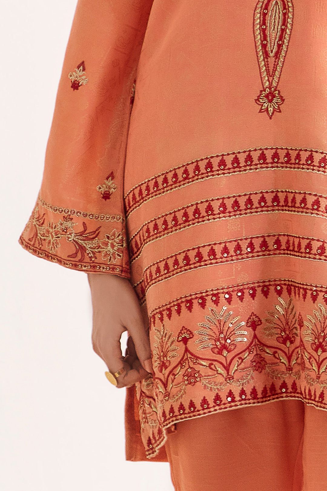 Zellbury | Unstitched 3 Piece Jacquard | Embroidered Shirt Shalwar Dupatta - 0296 - House Of Hania