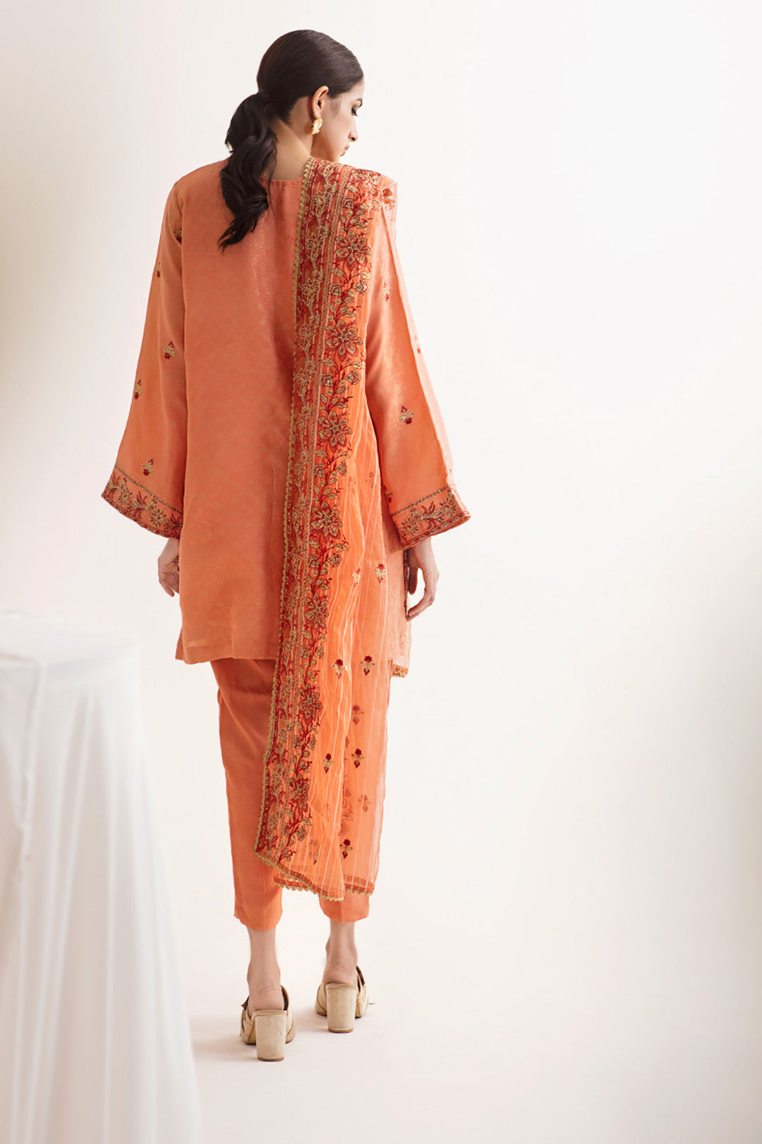 Zellbury | Unstitched 3 Piece Jacquard | Embroidered Shirt Shalwar Dupatta - 0296 - House Of Hania