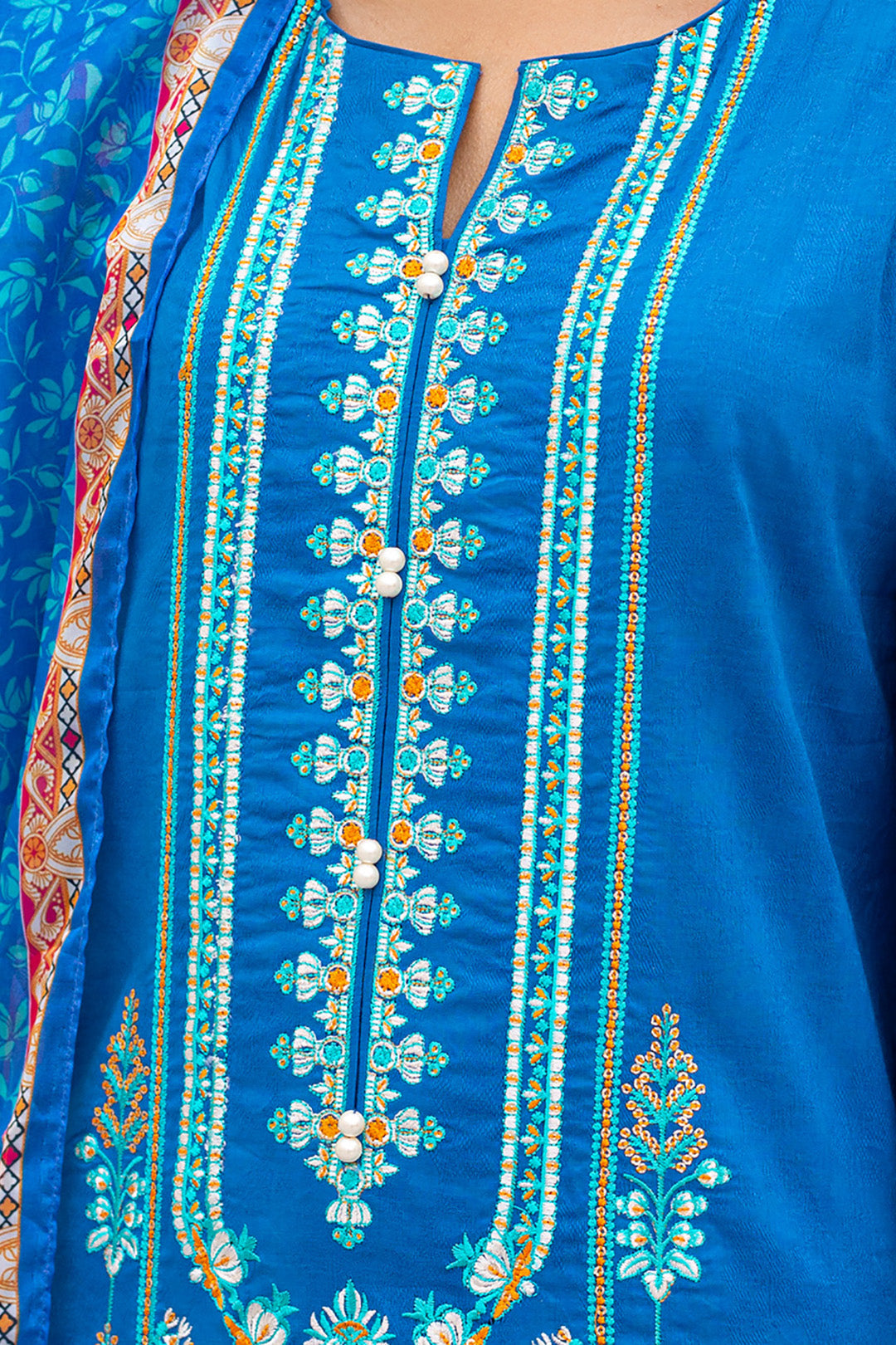 Zellbury | Unstitched 3 Piece Jacquard | Embroidered Shirt Shalwar Dupatta - 0435 - House Of Hania