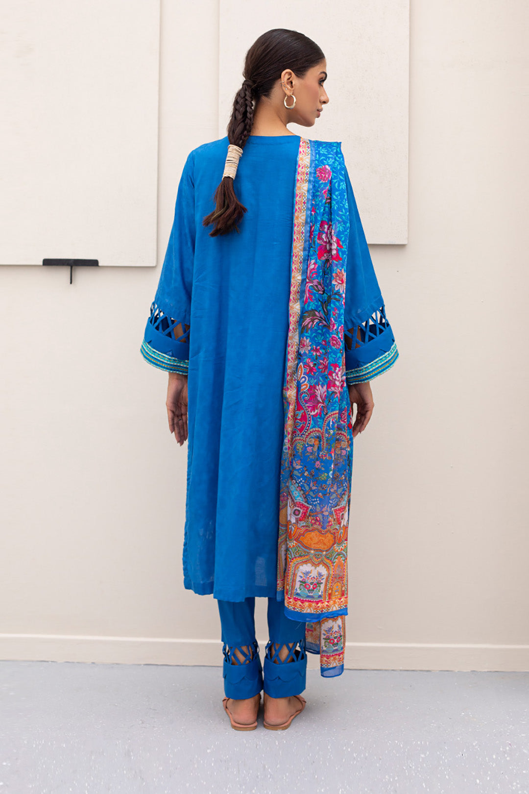 Zellbury | Unstitched 3 Piece Jacquard | Embroidered Shirt Shalwar Dupatta - 0435 - House Of Hania