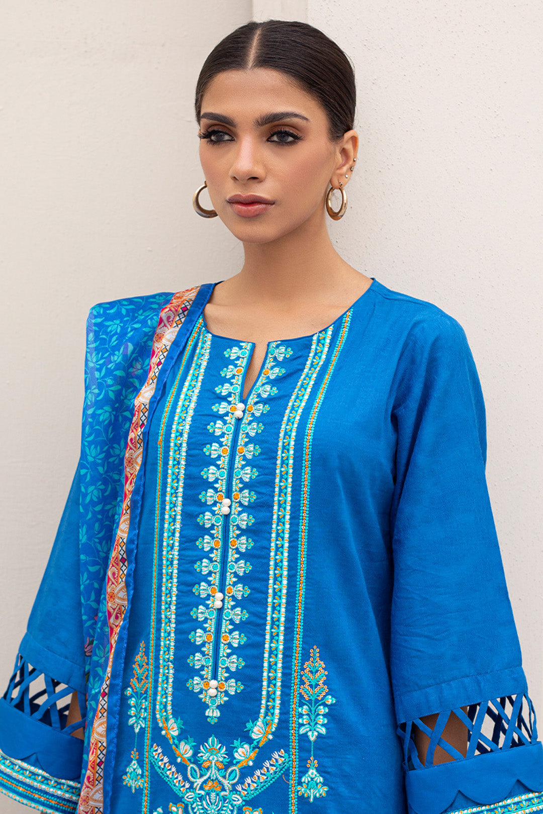 Zellbury | Unstitched 3 Piece Jacquard | Embroidered Shirt Shalwar Dupatta - 0435 - House Of Hania