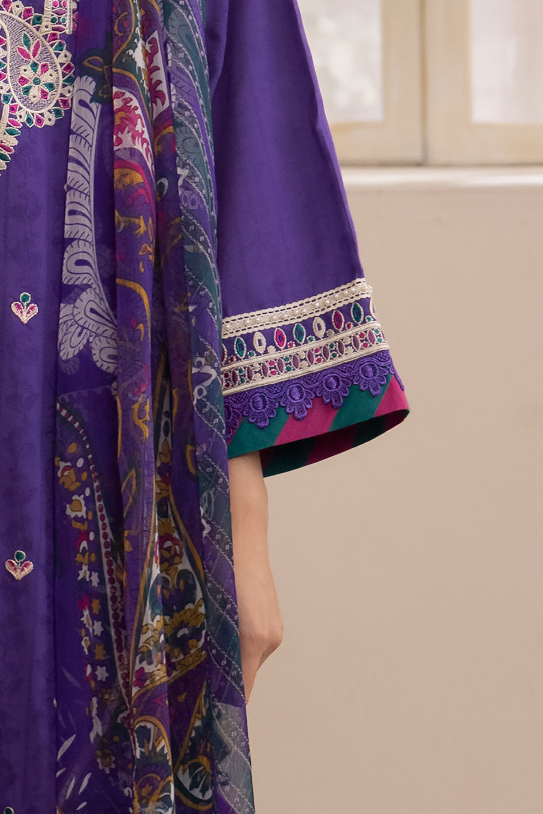 Zellbury | Unstitched 3 Piece Jacquard | Embroidered Shirt Shalwar Dupatta - 1113 - House Of Hania