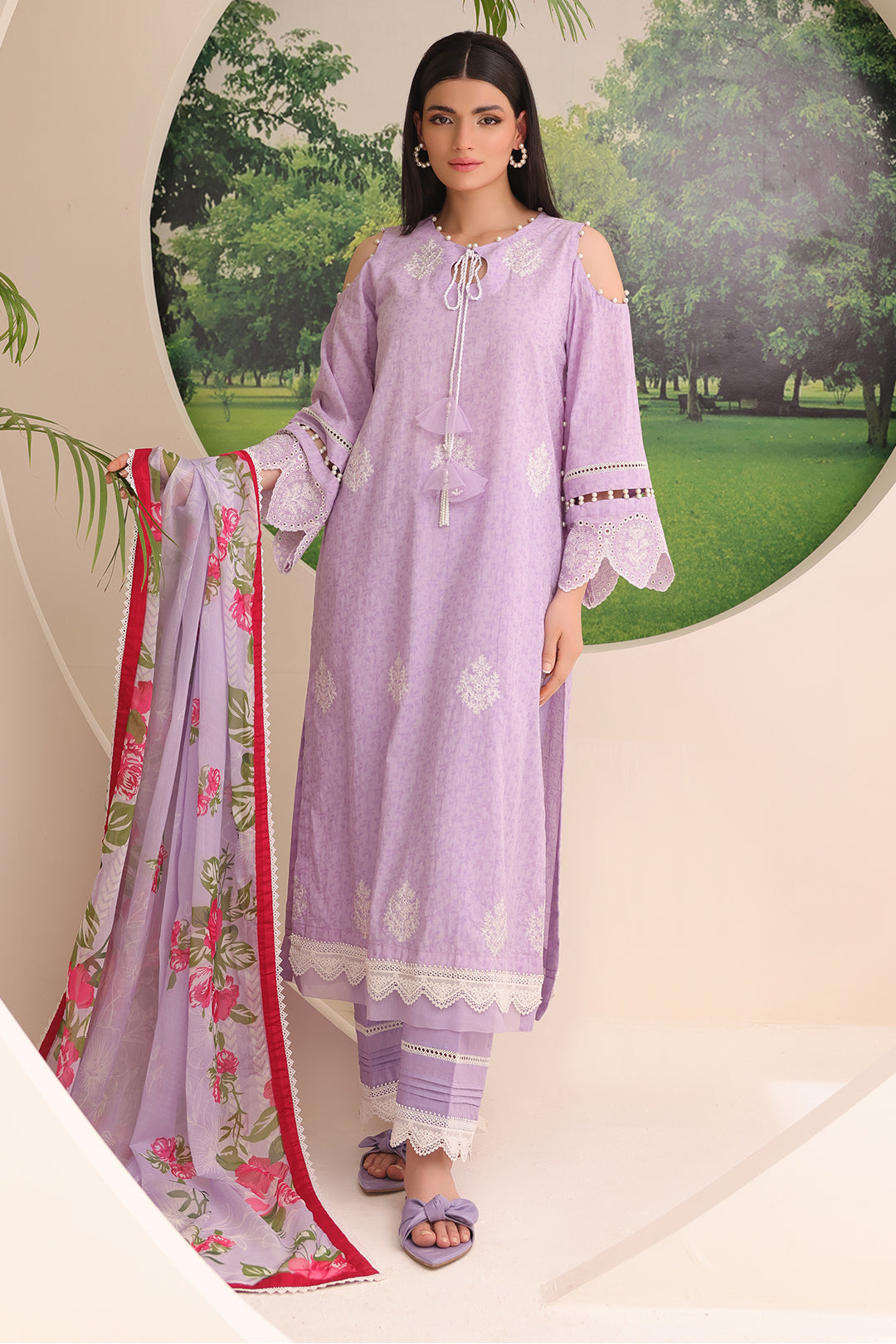 Zellbury | Unstitched 3 Piece Jacquard | Embroidered Shirt Shalwar Dupatta - 1764 - House Of Hania