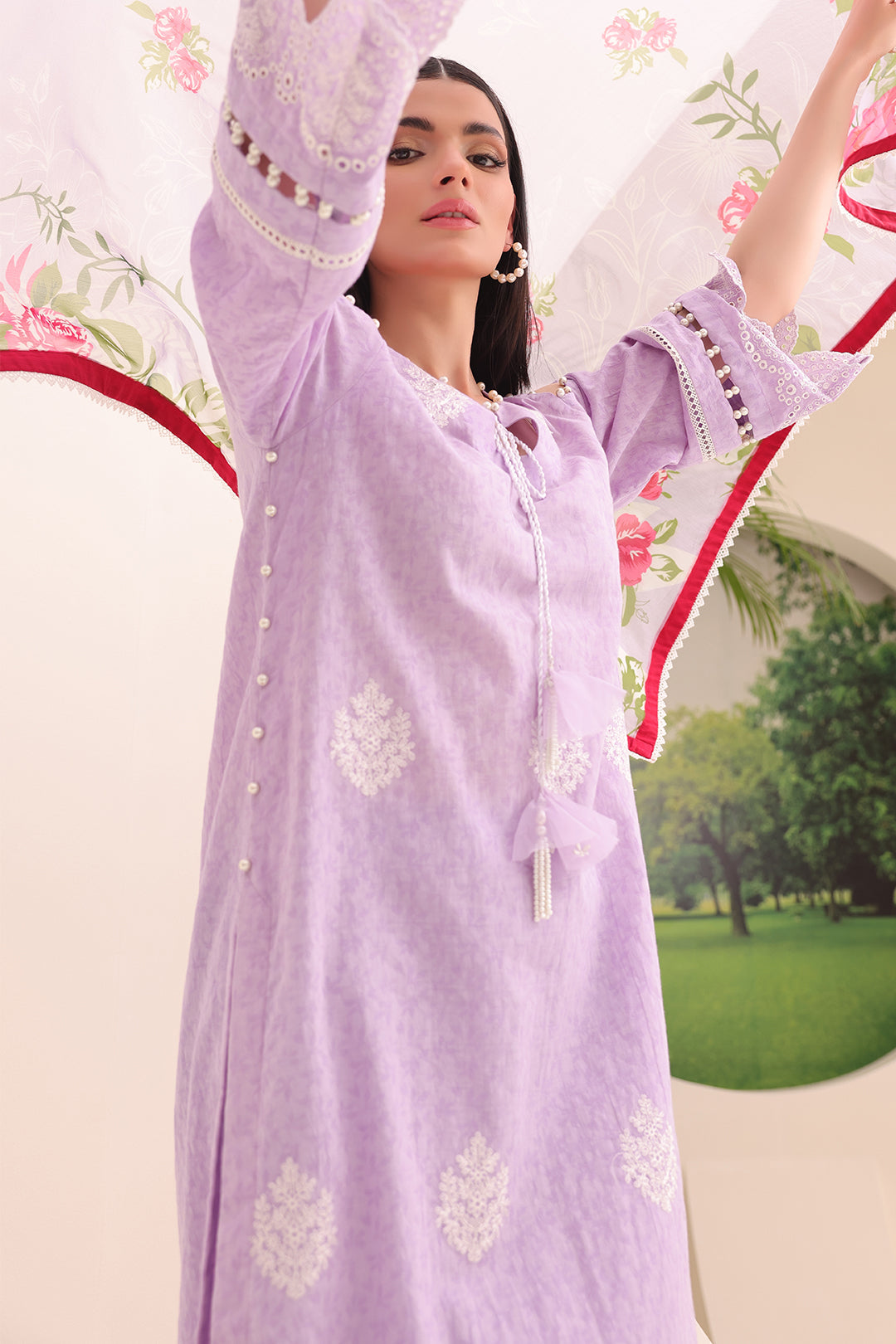 Zellbury | Unstitched 3 Piece Jacquard | Embroidered Shirt Shalwar Dupatta - 1764 - House Of Hania