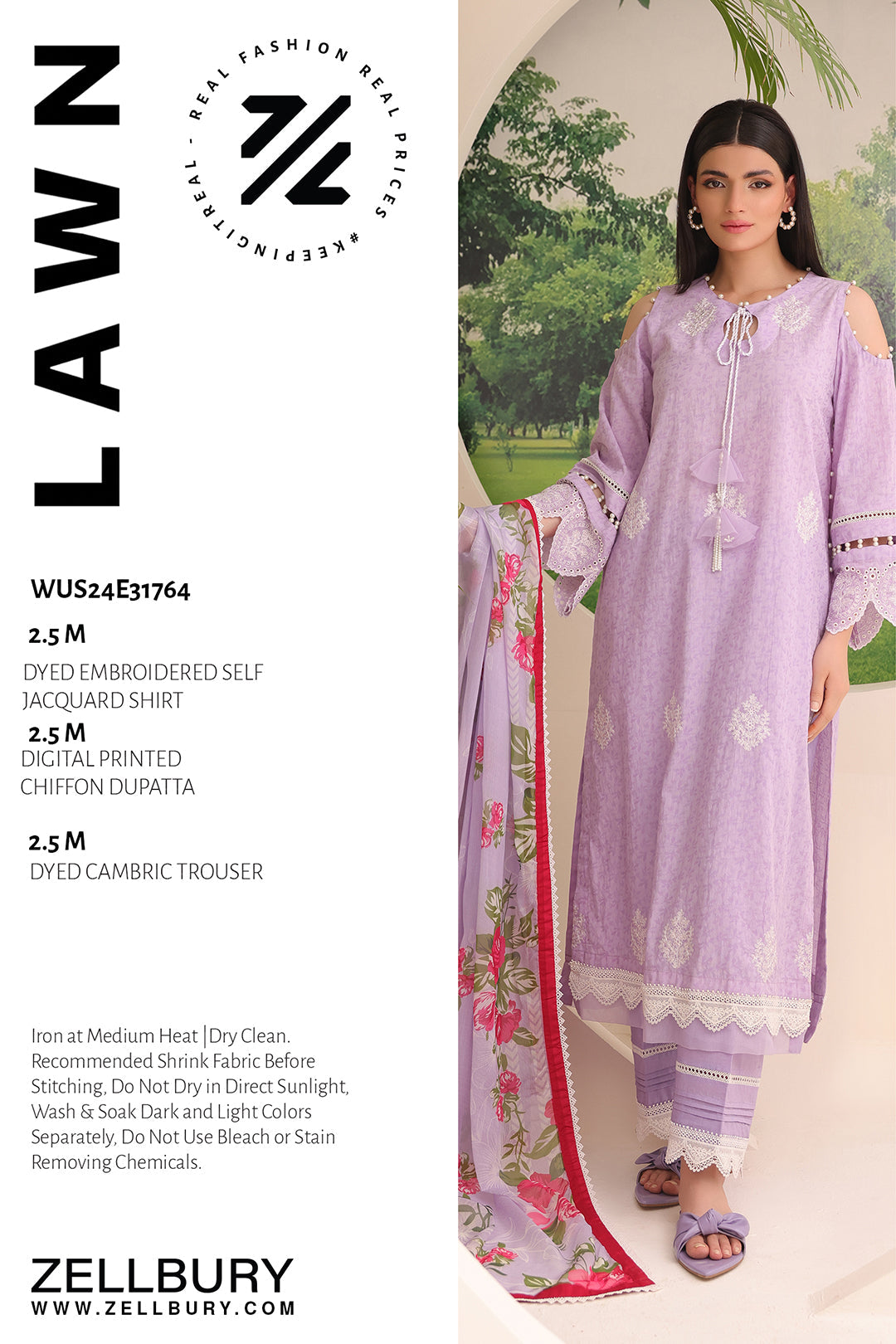 Zellbury | Unstitched 3 Piece Jacquard | Embroidered Shirt Shalwar Dupatta - 1764 - House Of Hania