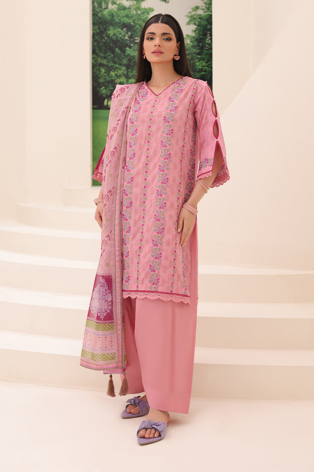 Zellbury | Unstitched 3 Piece Jacquard | Embroidered Shirt Shalwar Dupatta - 1765 - House Of Hania