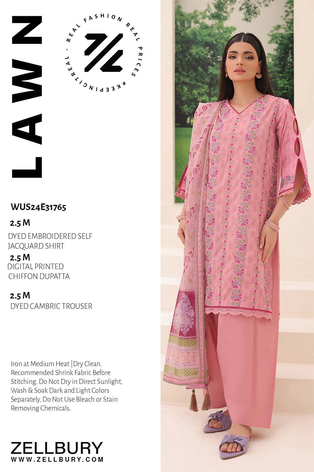 Zellbury | Unstitched 3 Piece Jacquard | Embroidered Shirt Shalwar Dupatta - 1765 - House Of Hania