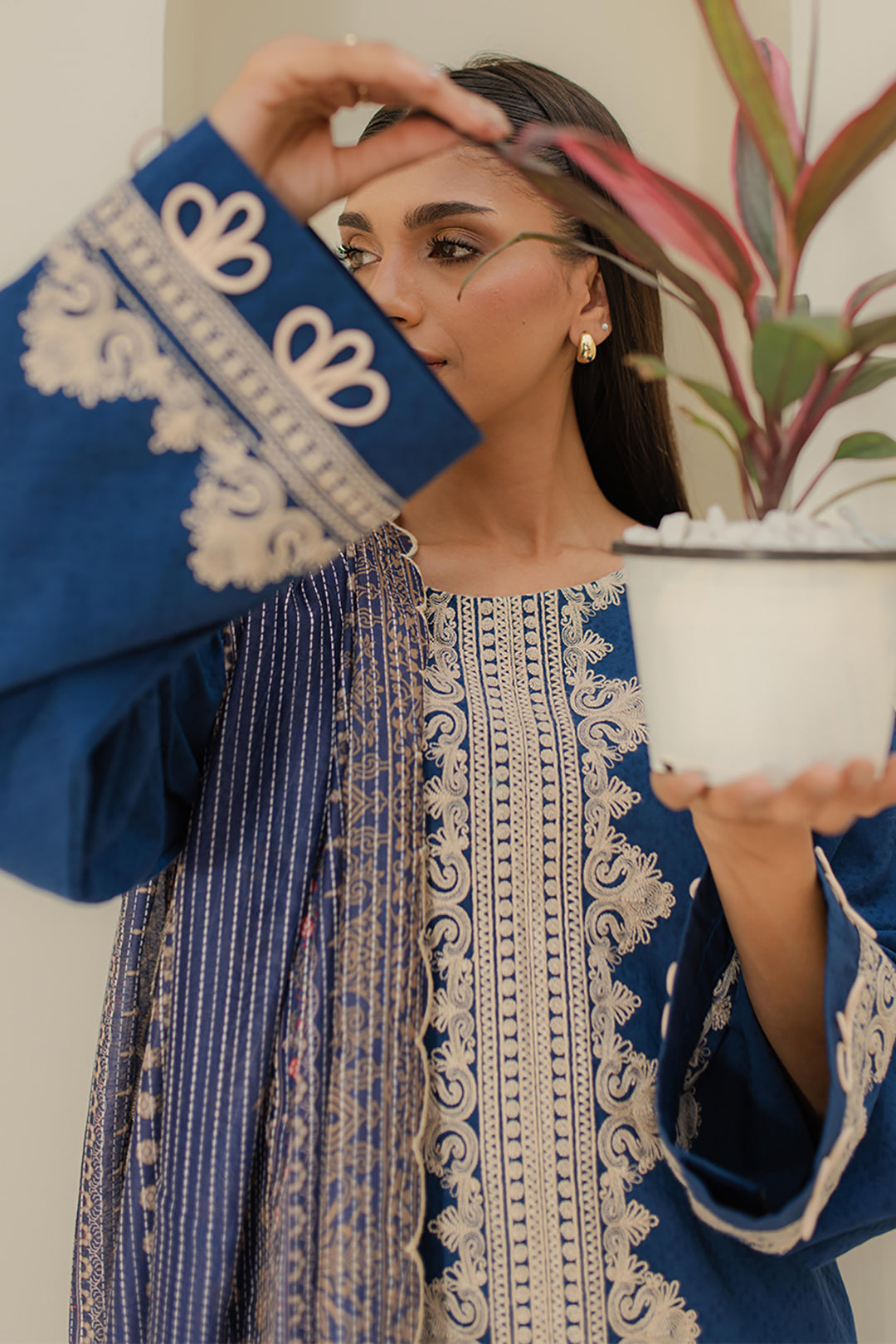 Zellbury | Unstitched 3 Piece Jacquard | Embroidered Shirt Shalwar Dupatta - 1767 - House Of Hania