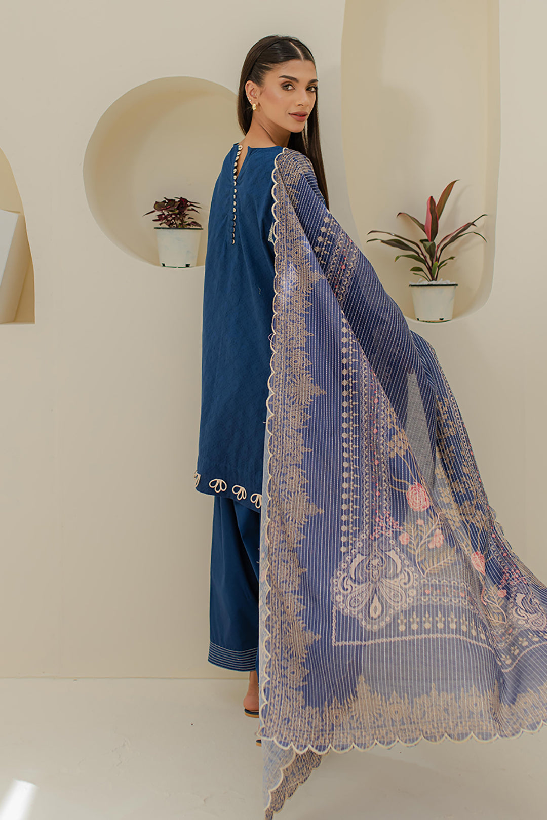 Zellbury | Unstitched 3 Piece Jacquard | Embroidered Shirt Shalwar Dupatta - 1767 - House Of Hania