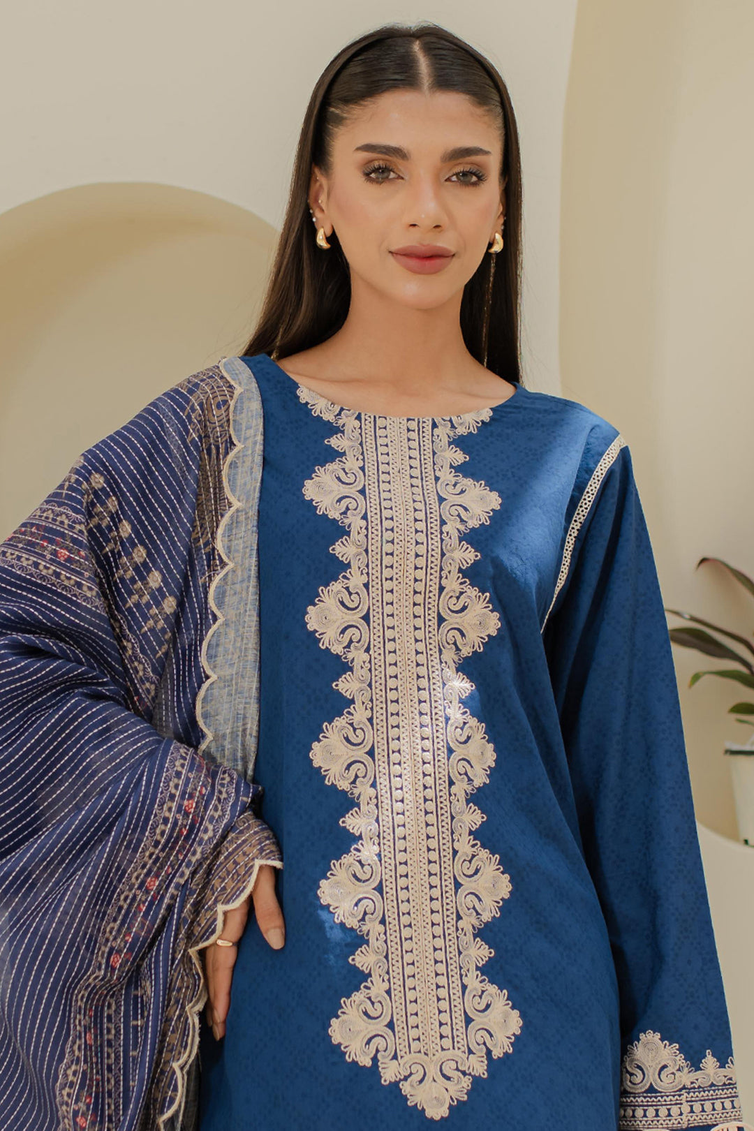 Zellbury | Unstitched 3 Piece Jacquard | Embroidered Shirt Shalwar Dupatta - 1767 - House Of Hania