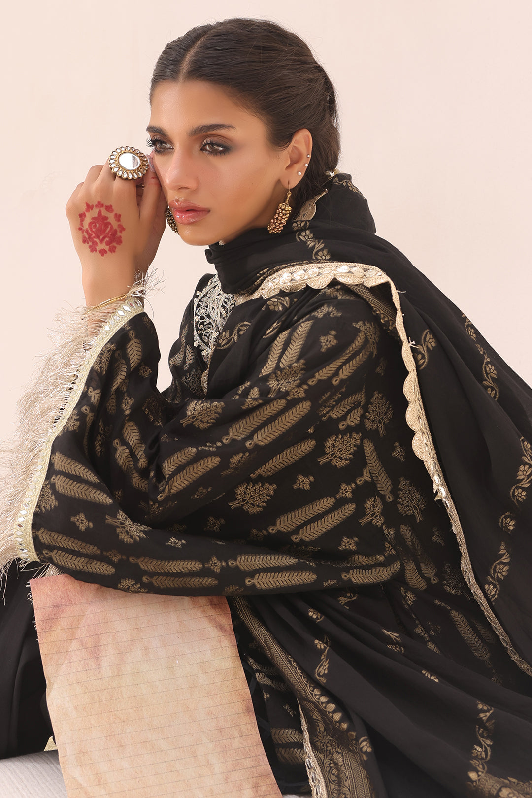 Zellbury | Unstitched 3 Piece Jacquard | Embroidered Shirt Shalwar Dupatta - 1799 - House Of Hania