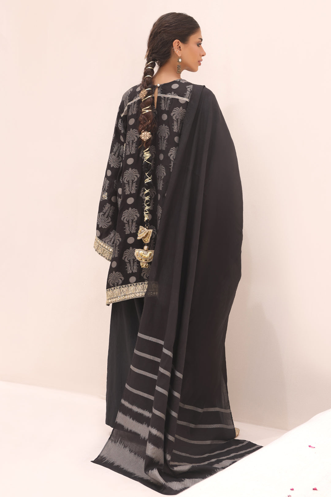 Zellbury | Unstitched 3 Piece Jacquard | Embroidered Shirt Shalwar Dupatta - 1806 - House Of Hania