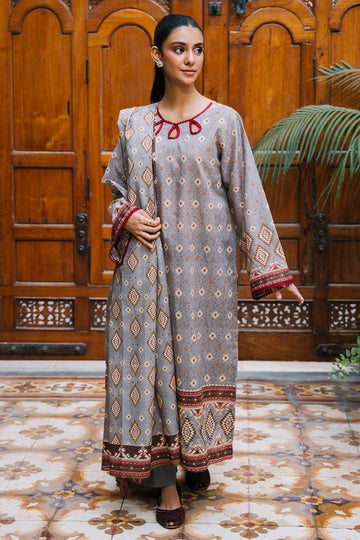 Zellbury | Unstitched 3 Piece Karandi | Shirt Shalwar Dupatta - 0209 - House Of Hania